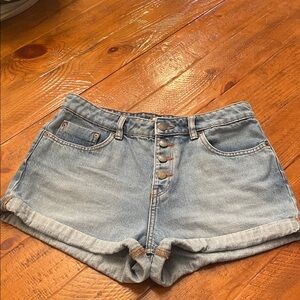 Roxy Button Fly cuffed Jean Shorts